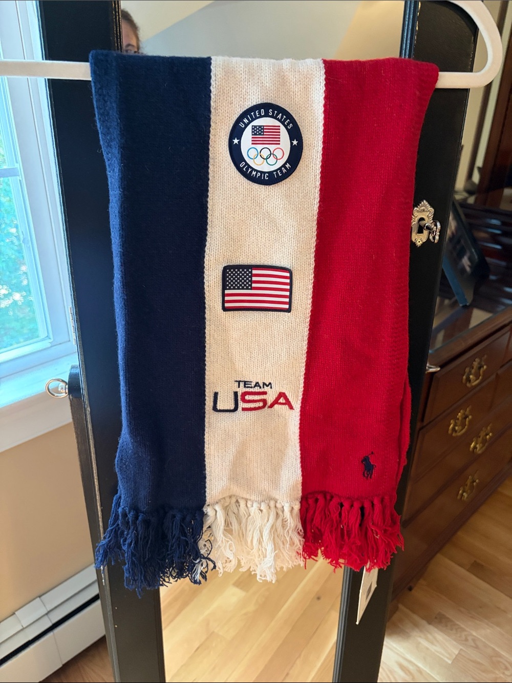 Polo by Ralph Lauren Red White & Navy Striped Team USA Scarf